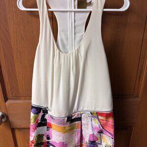 Ali Ro Women's Beautiful Ivory Sleeveless Dress With floral Band -Size 2 In Good